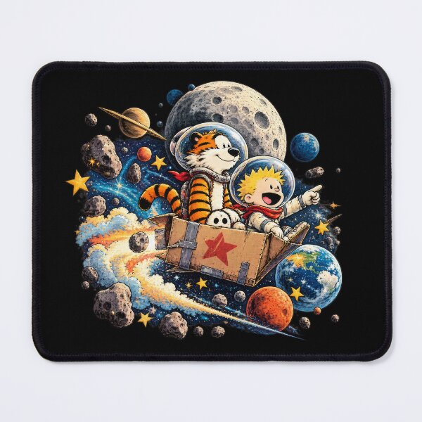 Item preview, Calvin and Hobbes Space Adventure – Cosmic Best Friends Astronaut Art designed and sold by Abidel.