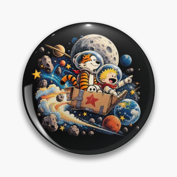 Item preview, Calvin and Hobbes Space Adventure – Cosmic Best Friends Astronaut Art designed and sold by Abidel.
