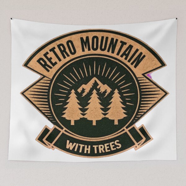 Item preview, Retro mountain with trees  vintage emblem designed and sold by Expressions-Sel.