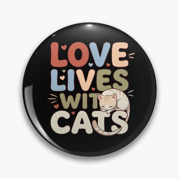 Item preview, Love Lives With Cats Cozy Retro Typography Sleeping Kitty Quote    designed and sold by mood-draftsman.