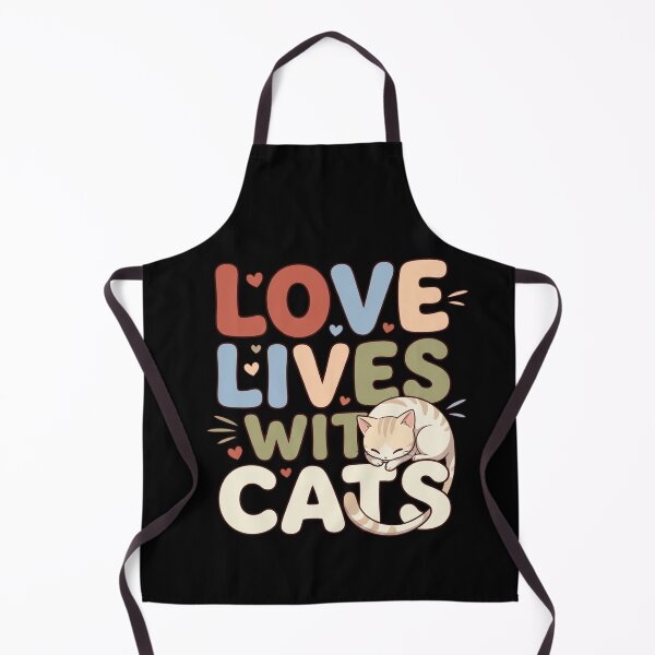 Item preview, Love Lives With Cats Cozy Retro Typography Sleeping Kitty Quote    designed and sold by mood-draftsman.