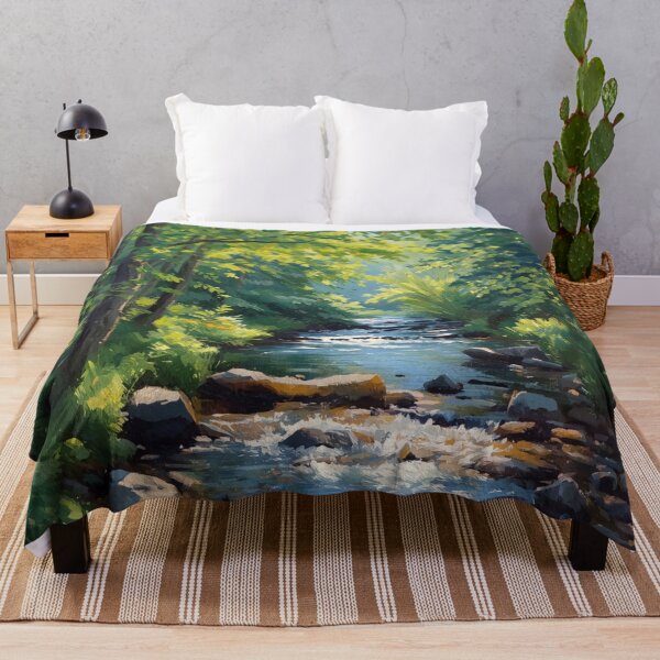 Item preview, Creek Landscape Forest Art designed and sold by SeaStarAlex.