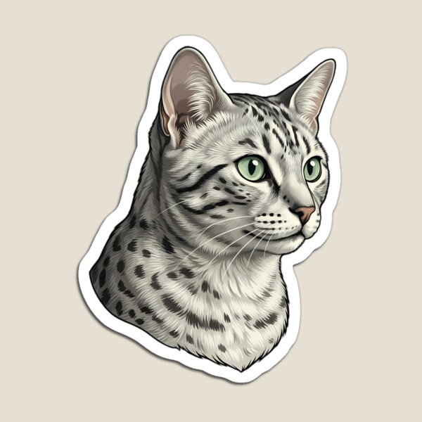 Item preview, Vintage Naturalist Egyptian Mau Cat Portrait — Antique Cat Breed Art designed and sold by Catch333.
