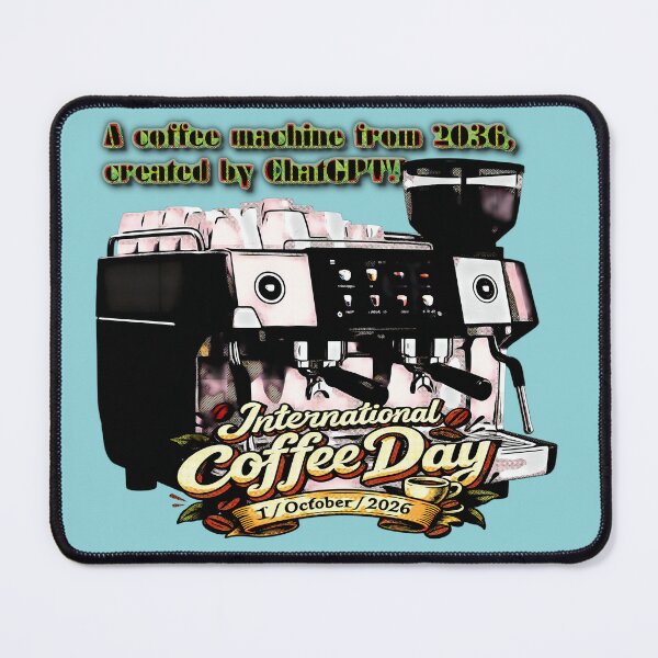 Item preview, Future Coffee Machine And Seamless Bean Pattern designed and sold by zenjiinspired.