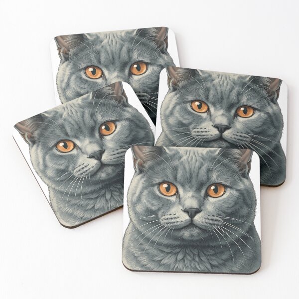 Item preview, Vintage Naturalist Chartreux Cat Portrait — Antique Cat Breed Art designed and sold by Catch333.