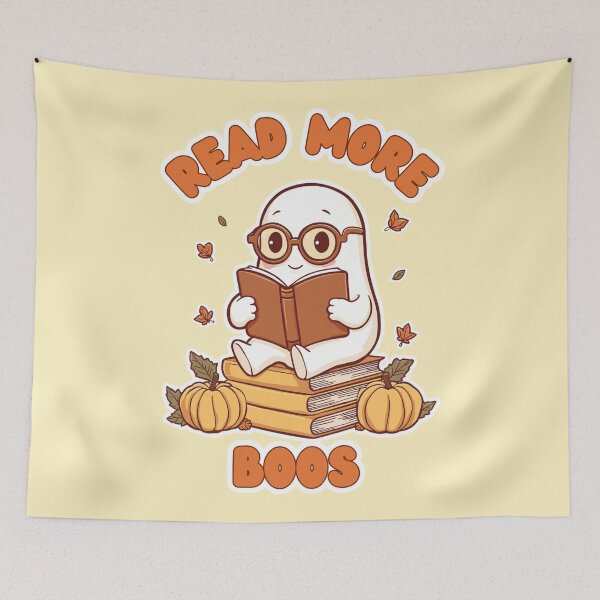 Item preview, Read More Boos Retro Ghost Reader Halloween designed and sold by ArtsyExplorer.