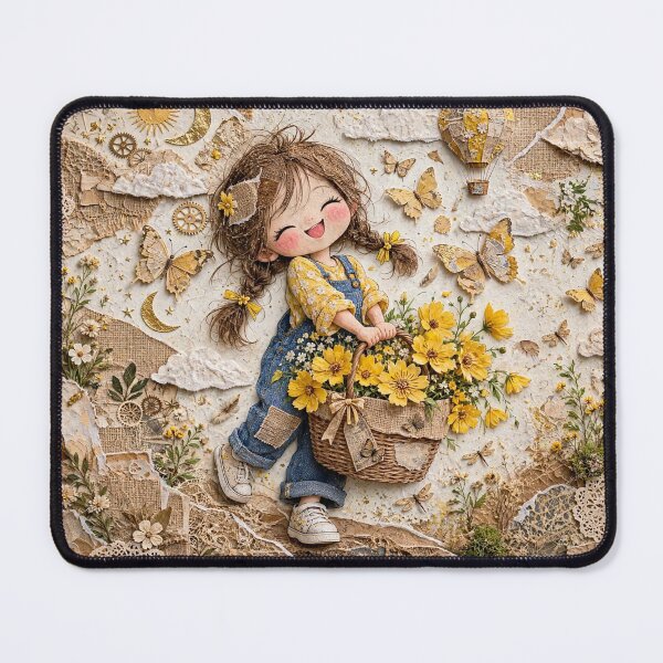 Item preview, Girl with Yellow Flowers Baske designed and sold by Emamohamed.