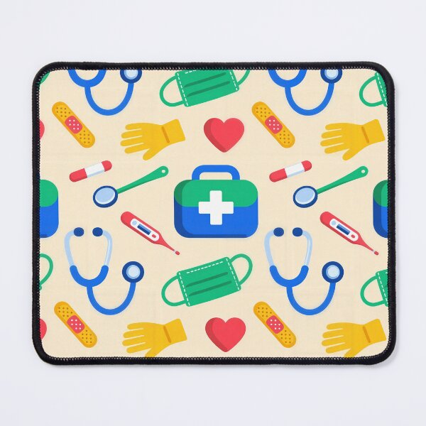 Item preview, Medical Stethoscope First Aid Healthcare Seamless Pattern designed and sold by Mimoshi ⭐⭐⭐⭐⭐.