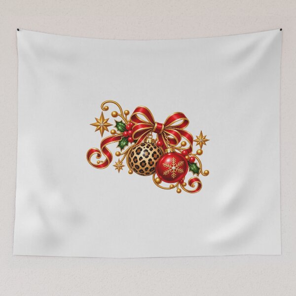 Item preview, Leopard and Red Christmas Ornaments PNG designed and sold by annenambiro.
