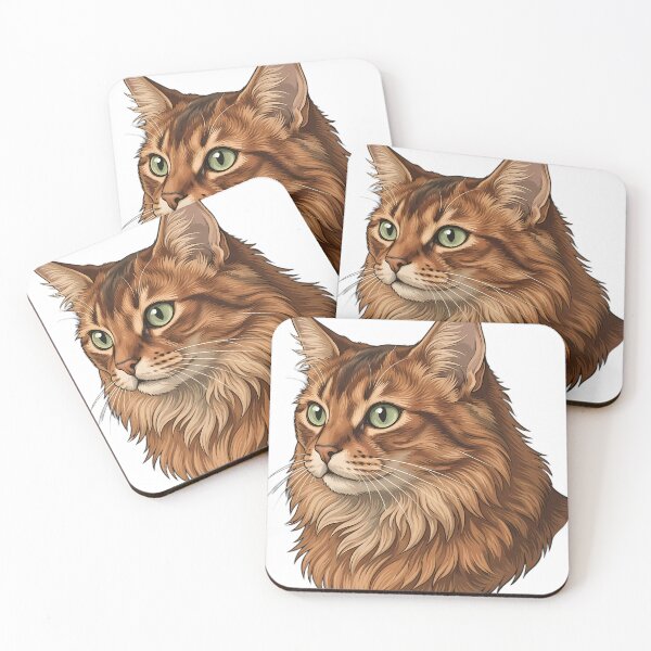Item preview, Vintage Naturalist Somali Cat Portrait — Antique Cat Breed Art designed and sold by Catch333.
