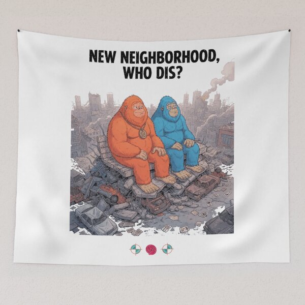Item preview, New Neighborhood, Who Dis? - Giant Ape Kaiju Apocalypse Chill designed and sold by Whimsy Trail Co.