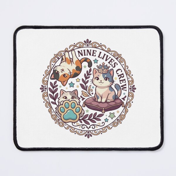Item preview, Nine Lives Crew Gothic Multi-Cat Vintage Crest designed and sold by mood-draftsman.