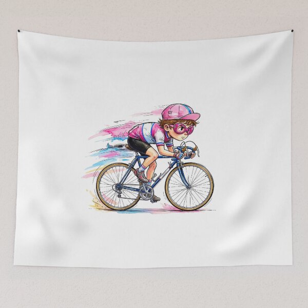 Item preview, Pink Watercolor Racing Cyclist designed and sold by RICAMTP.