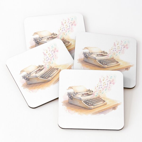 Item preview, Musical Typewriter Watercolour Art designed and sold by made by Golightly x.