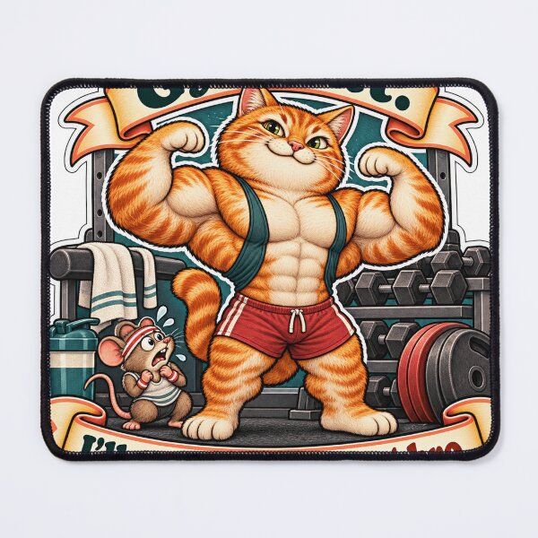 Item preview, Gym Cat. I'll Eat Your Gym Rat Bro. - Buff Cat Gym Humor designed and sold by Ctrl Alt Bureaucracy.