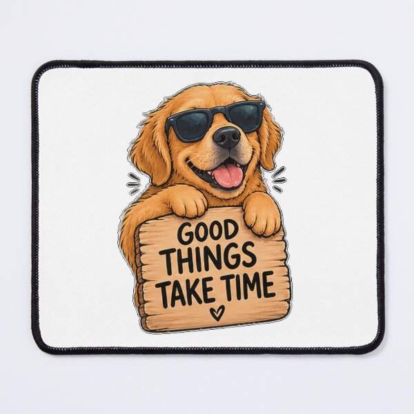 Item preview, Good Things Take Time Golden Retriever Sunglasses Sticker designed and sold by DrAsmaaMohamed.