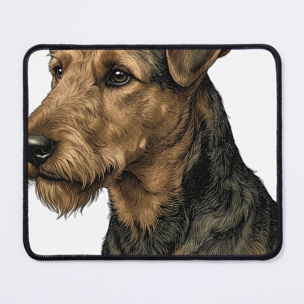 Item preview, Vintage Naturalist Airedale Terrier Portrait — Antique Dog Breed Art designed and sold by Catch333.