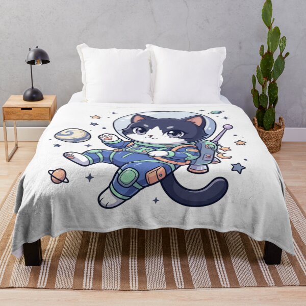 Item preview, Space Cat Astronaut Cute Galaxy Tuxedo Kitty Anime  designed and sold by mood-draftsman.