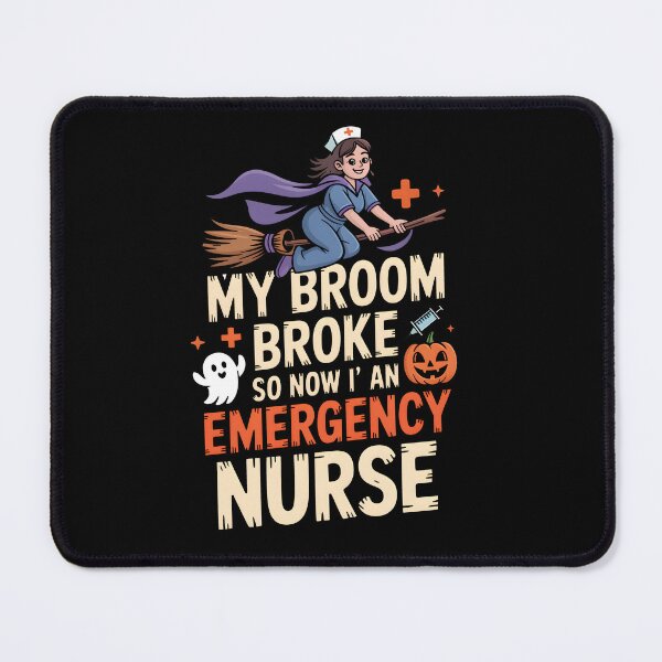 Item preview, Broken Broom Emergency Nurse Halloween Design designed and sold by limanol.