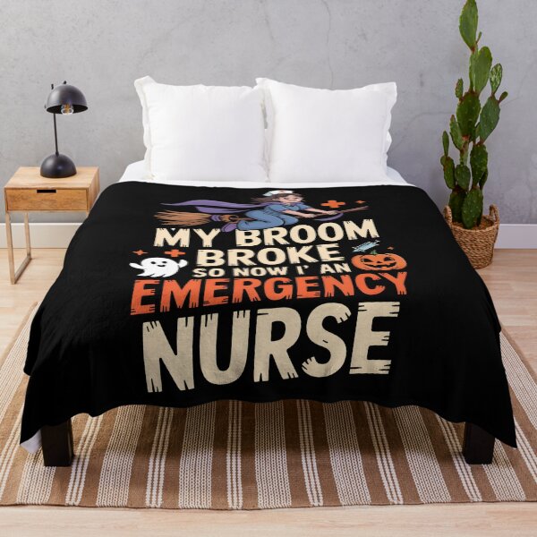 Item preview, Broken Broom Emergency Nurse Halloween Design designed and sold by limanol.