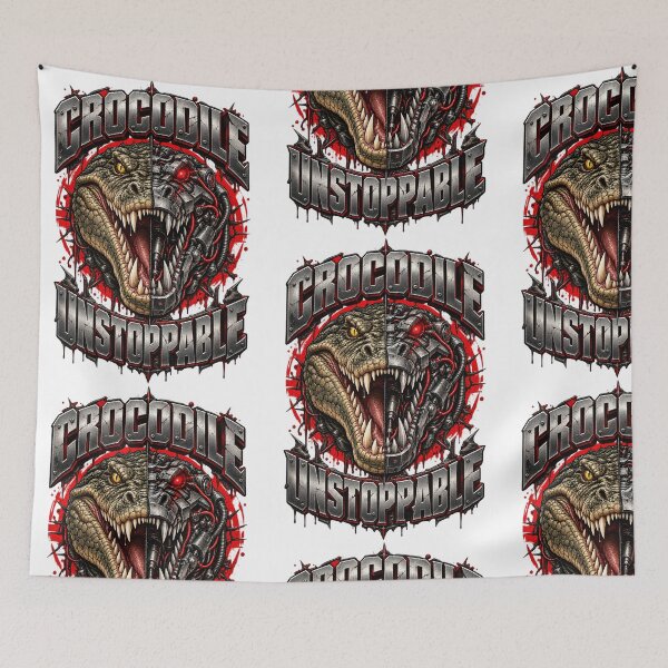 Item preview, Cyborg Crocodile Unstoppable Apex Predator Graphic designed and sold by ZayCreates.