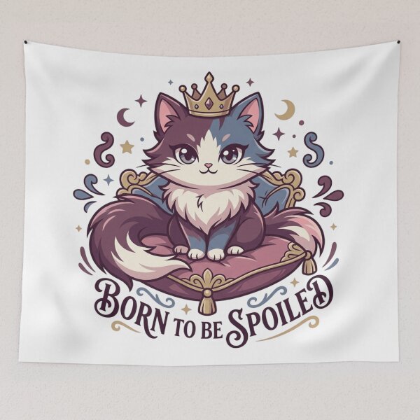 Item preview, Born To Be Spoiled Royal Crowned Cat Vintage Crest  designed and sold by mood-draftsman.