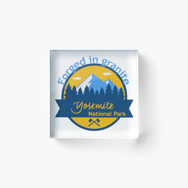 Item preview, Yosemite National Park Badge – Forged in Granite Mountain Adventure Souvenir designed and sold by DonnaRaine.