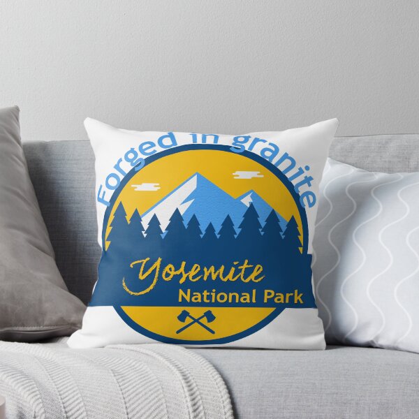 Item preview, Yosemite National Park Badge – Forged in Granite Mountain Adventure Souvenir designed and sold by DonnaRaine.