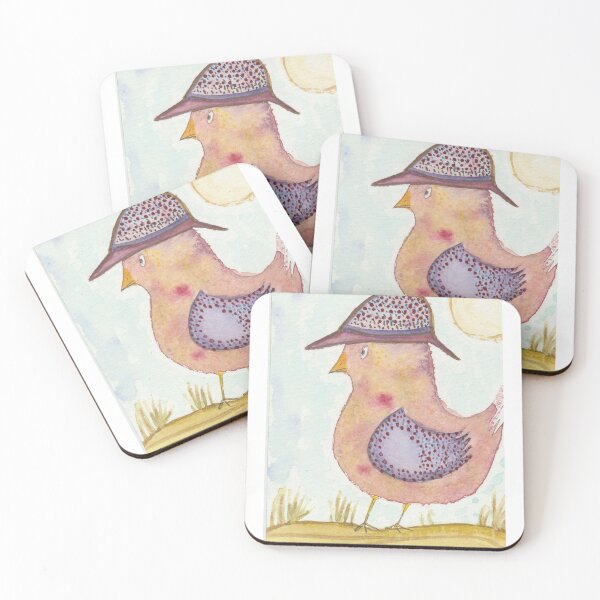 Item preview, Fancy Hat Hen - Whimsical Watercolor Wall Art designed and sold by lumekind.