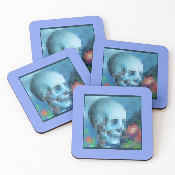 Item preview, Moonlight Blue Skull Pixel Portrait designed and sold by SkulinframeLab.