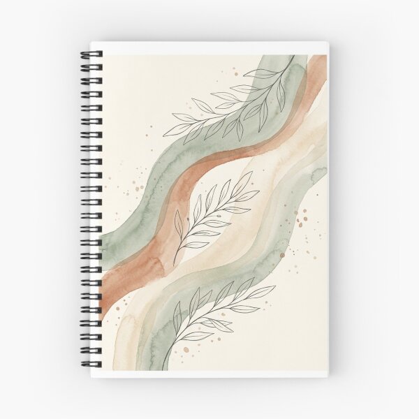 Item preview, Layered Leaf Sketch Wave | Terracotta and Sage Abstract Botanical designed and sold by Zaramodo.