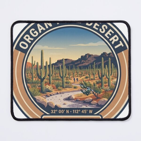 Item preview, Organ Pipe Desert Arizona Vintage Hiking Badge designed and sold by mnkyride.