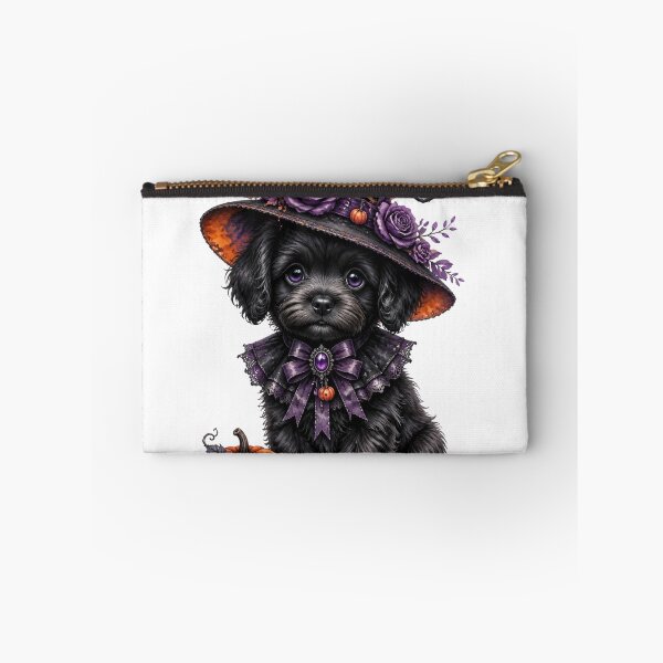 Item preview, Cute Halloween Witch Puppy With Purple Roses designed and sold by takeng07.