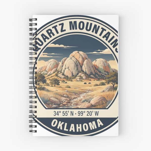 Item preview, Quartz Mountains Oklahoma Vintage Hiking Badge designed and sold by mnkyride.