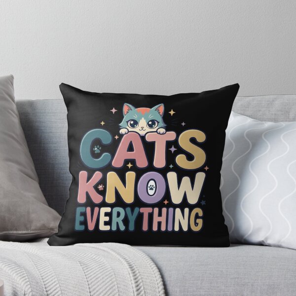 Item preview, Cats Know Everything Funny Retro Typography Cute Kitty  designed and sold by mood-draftsman.