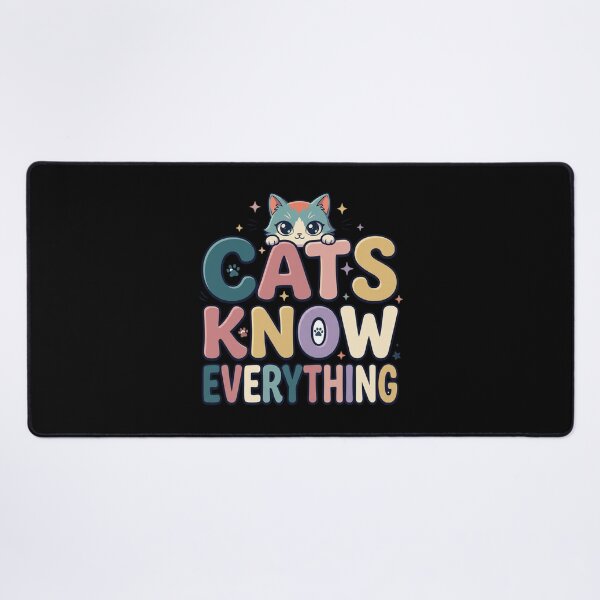 Item preview, Cats Know Everything Funny Retro Typography Cute Kitty designed and sold by mood-draftsman.