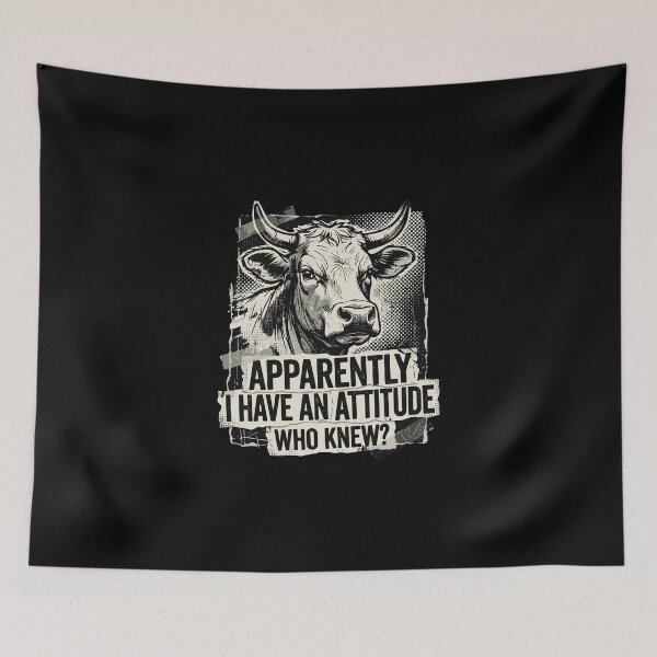 Item preview, Apparently I Have An Attitude Who Knew Cow Farmer Sassy Gift designed and sold by PopStars1993.