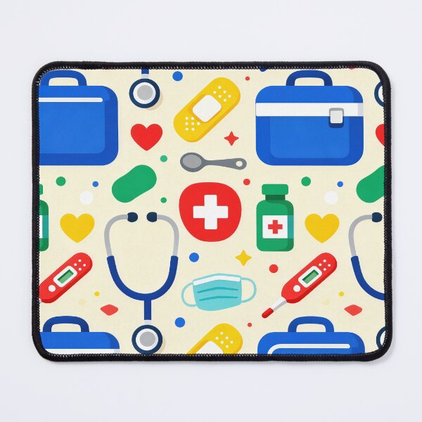Item preview, Healthcare First Aid Kit Stethoscope Medicine Seamless Pattern designed and sold by Mimoshi ⭐⭐⭐⭐⭐.