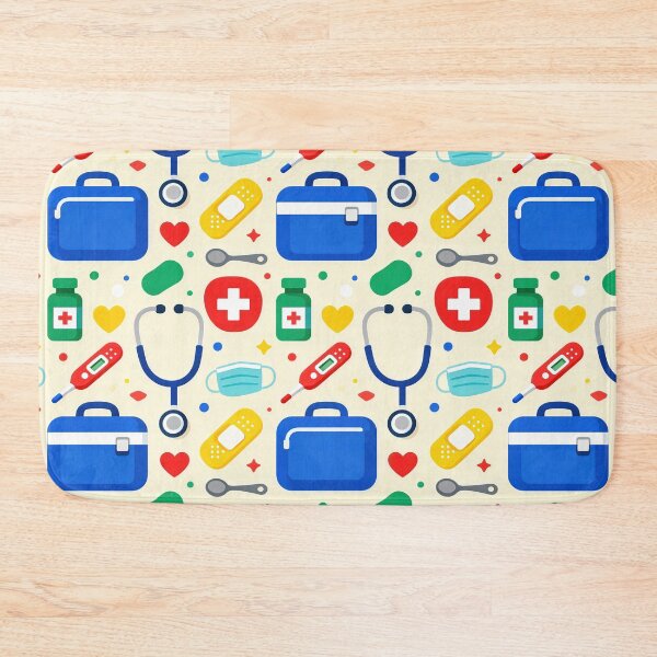 Item preview, Healthcare First Aid Kit Stethoscope Medicine Seamless Pattern designed and sold by Mimoshi ⭐⭐⭐⭐⭐.