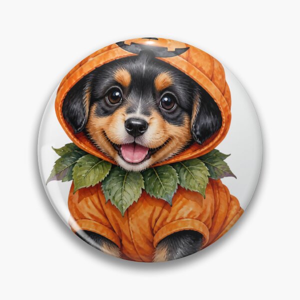 Item preview, Cute Halloween Puppy In Pumpkin Costume designed and sold by takeng07.