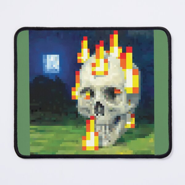 Item preview, Fiery Burning Skull Pixel Canvas designed and sold by SkulinframeLab.