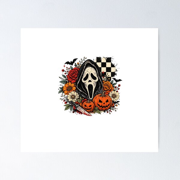 Item preview, Ghostface Pumpkin Floral designed and sold by Altenpendinton.