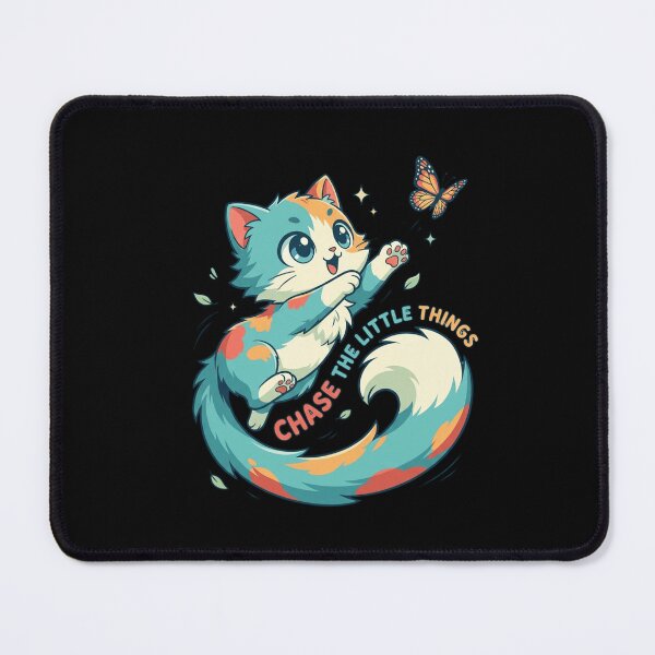Item preview, Chase The Little Things Cute Cat and Butterfly Motivational designed and sold by mood-draftsman.