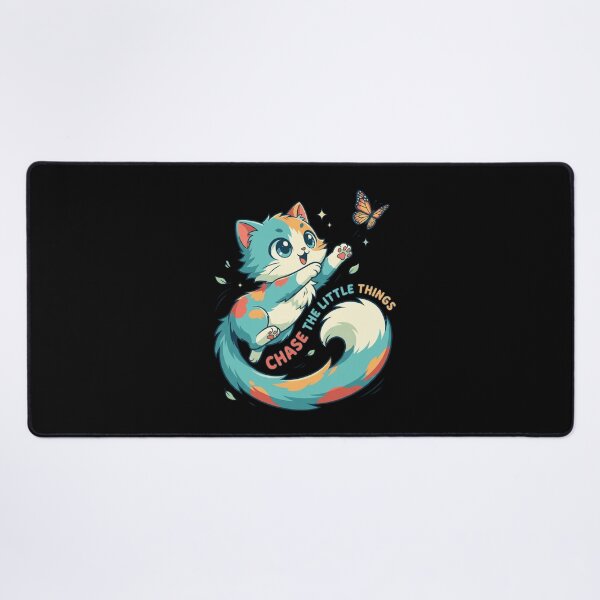 Item preview, Chase The Little Things Cute Cat and Butterfly Motivational designed and sold by mood-draftsman.