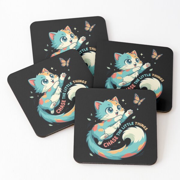 Item preview, Chase The Little Things Cute Cat and Butterfly Motivational  designed and sold by mood-draftsman.