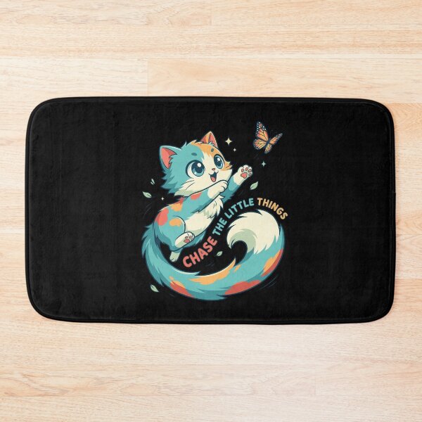 Item preview, Chase The Little Things Cute Cat and Butterfly Motivational  designed and sold by mood-draftsman.
