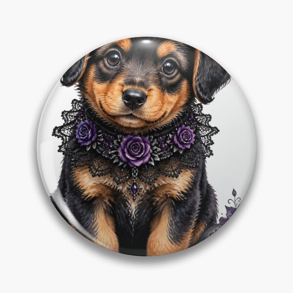 Item preview, Gothic Halloween Puppy With Skull And Roses designed and sold by takeng07.