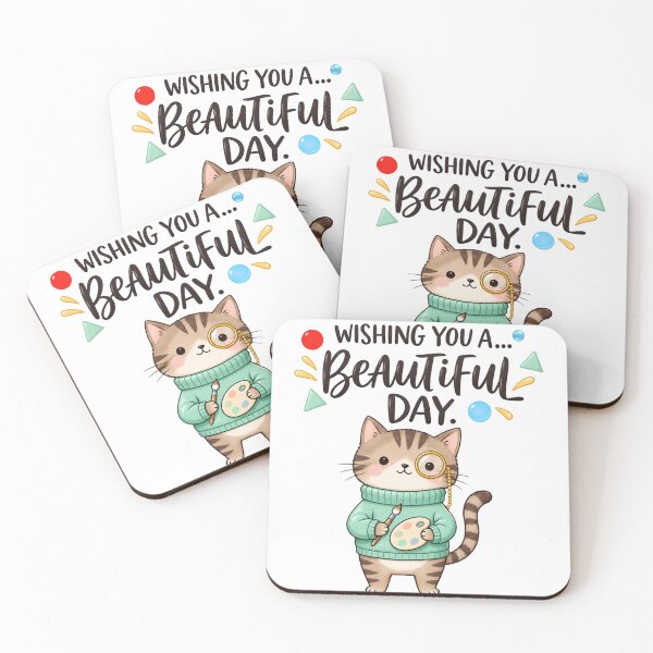 Item preview, Cute Artist Cat Wishing You A Beautiful Day designed and sold by Nicha Studio.