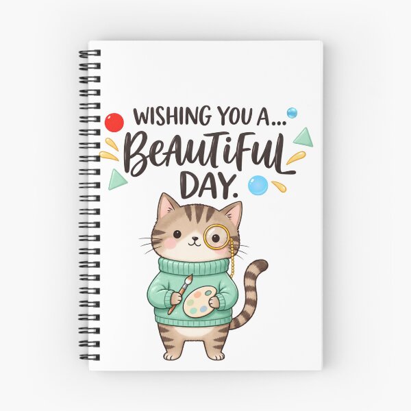 Item preview, Cute Artist Cat Wishing You A Beautiful Day designed and sold by Nicha Studio.