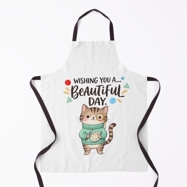 Item preview, Cute Artist Cat Wishing You A Beautiful Day designed and sold by Nicha Studio.